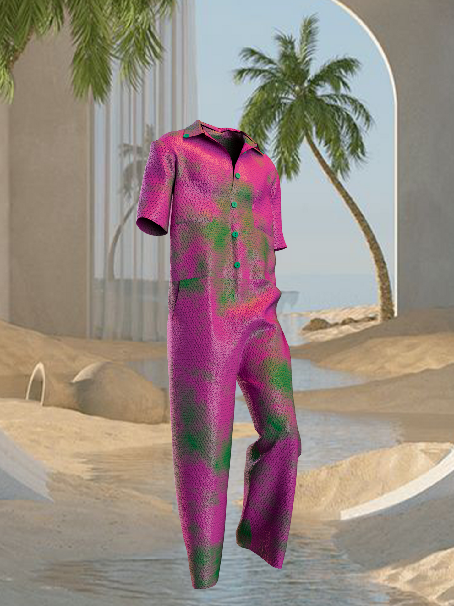 Pink Snake Print Jumpsuit