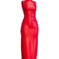 Red Spike Midi Dress
